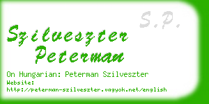 szilveszter peterman business card